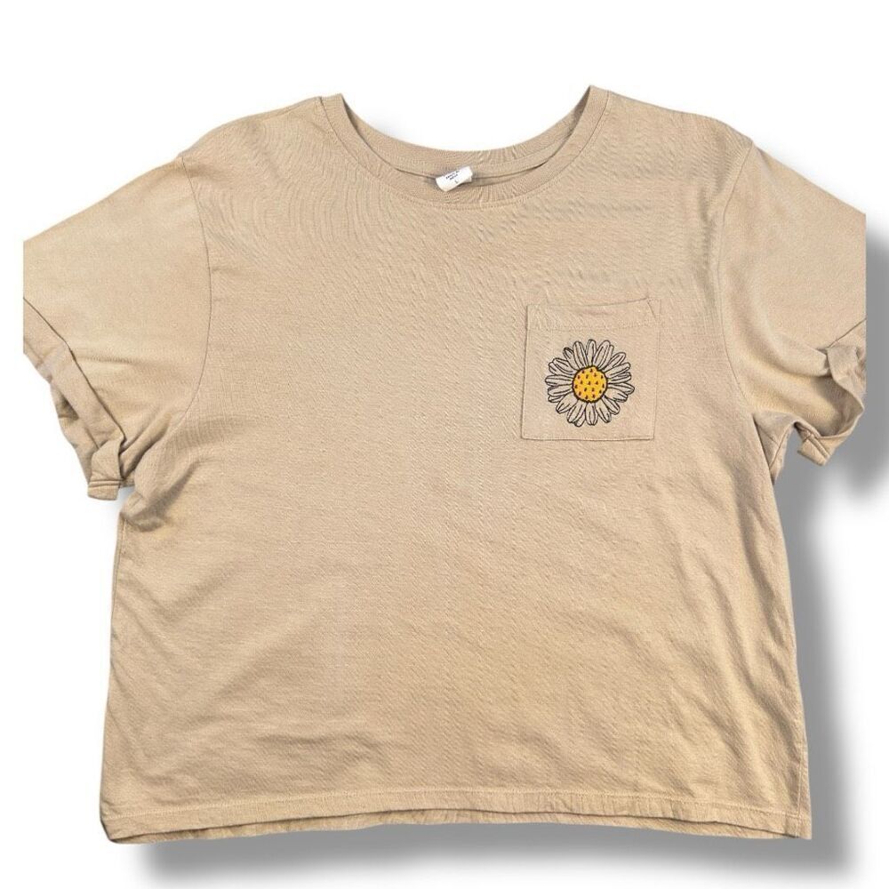 Electric Pink Cropped Grand Canyon Sunflower Tee Sz L
